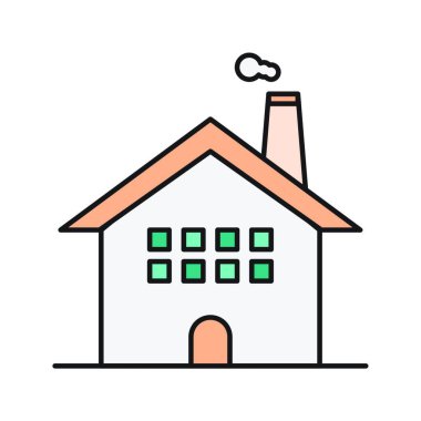 Fabrika simgesi vektör illüstrasyonu