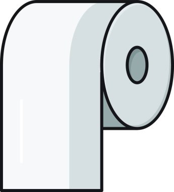 Kağıt rulo ikon vektör illüstrasyonu