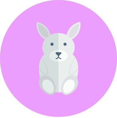 Tavşan düz simgesi, vektör çizim