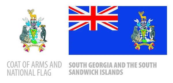 National Flag South Georgia South Sandwich Islands —  Vetores de Stock