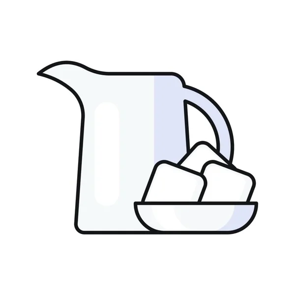 Milk Jar Iwth Sugar Icon Vector Illustration Simple Design — Stock Vector