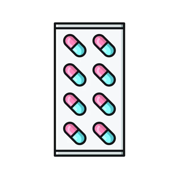 Ikona Tabletek Wektor Ilustracja Prosta Konstrukcja — Wektor stockowy