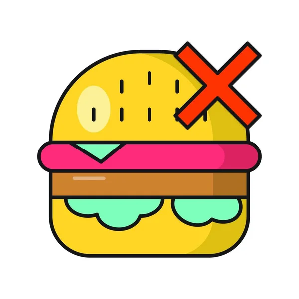 Icona Hamburger Illustrazione Vettoriale Design Semplice — Vettoriale Stock