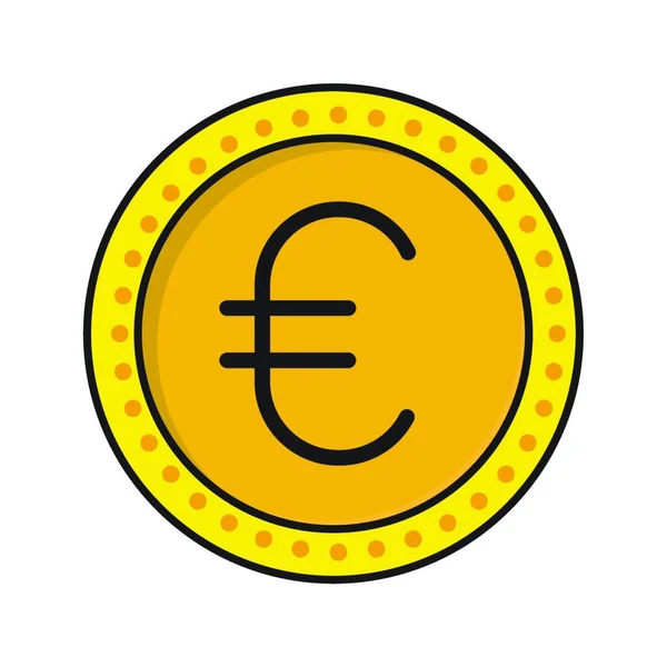 Ilustrace Vektoru Ikony Euromince — Stockový vektor