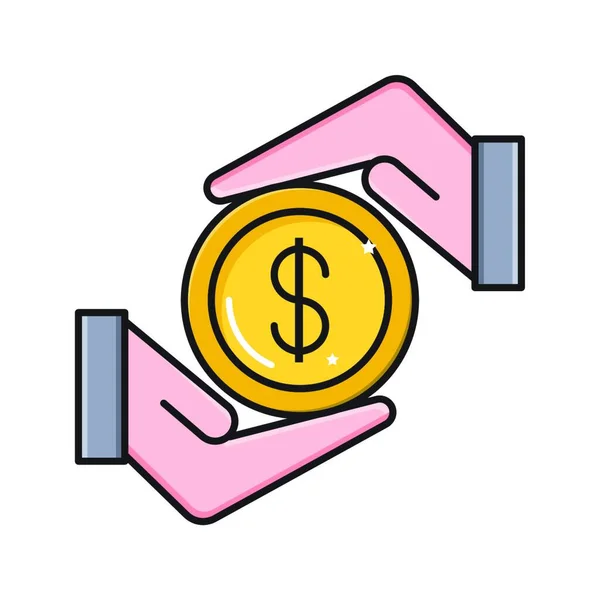 Money Care Icon Vector Illustration — Stock Vector