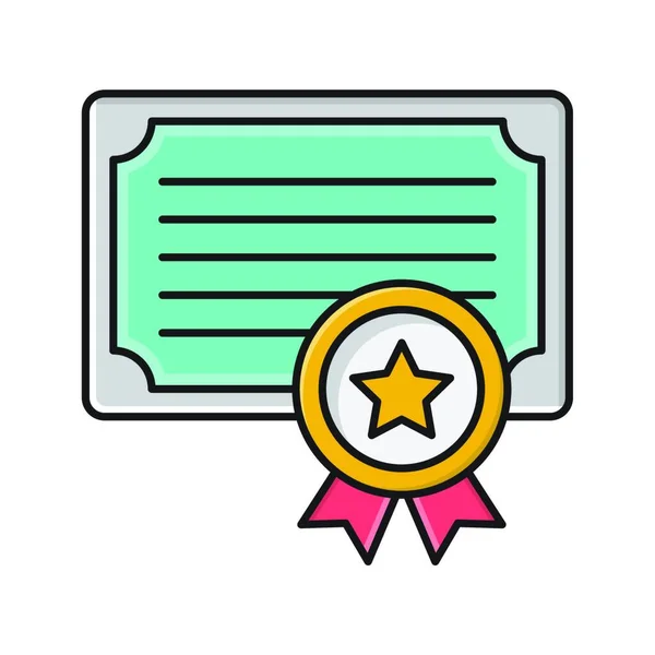 Certificate Web Icon Vector Illustration — Stock Vector