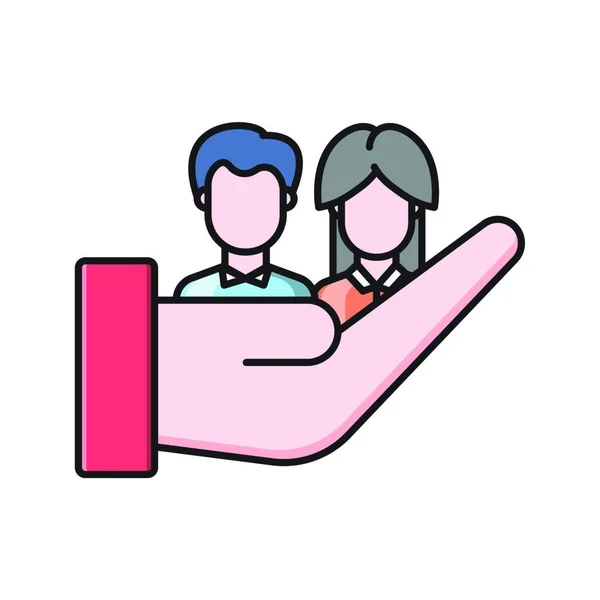 People Care Icon Vector Illustration — Stock Vector