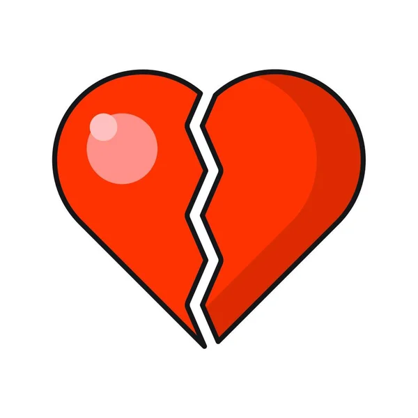 Corazón Roto Icono Vector Ilustración — Archivo Imágenes Vectoriales