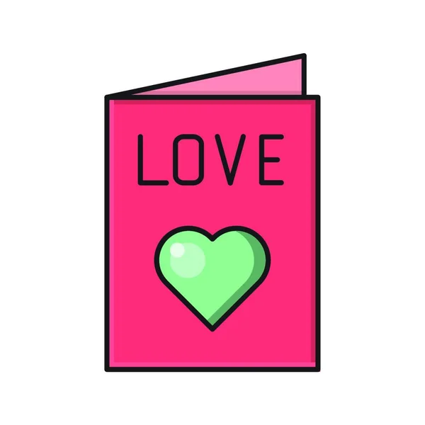 Valentine Card Ilustração Vetor Ícone Web — Vetor de Stock