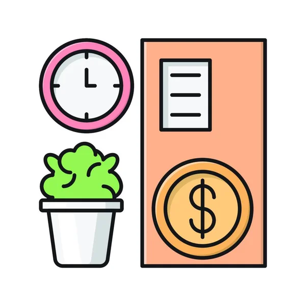 Working Time Icon Vector Illustration — Stock Vector