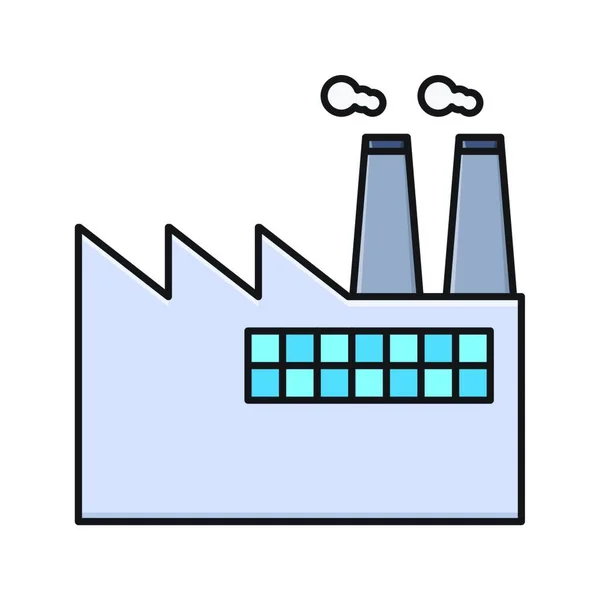 Ikone Der Industriellen Fabrik Vektor Illustration — Stockvektor