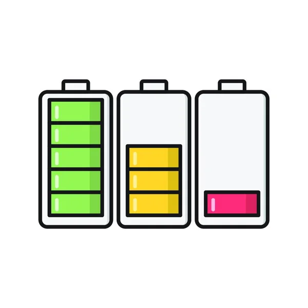 Bateria Ícone Energia Vetor Ilustração — Vetor de Stock