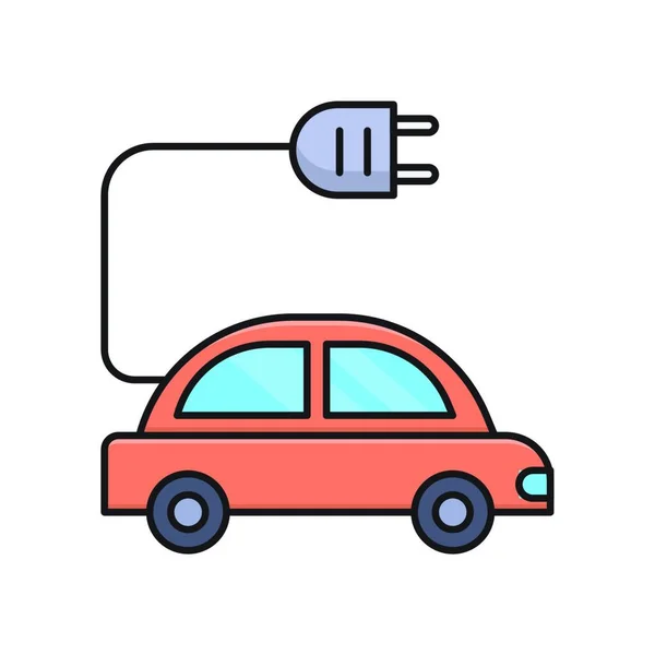 Elektro Auto Ikone Vektor Illustration — Stockvektor