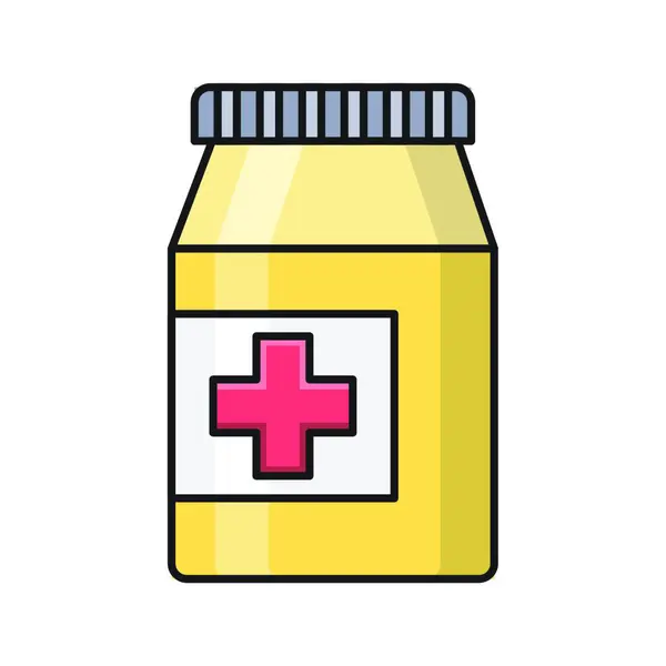 Tabletten Flasche Symbol Vektor Illustration — Stockvektor