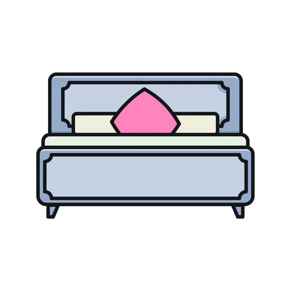 Bed Web Icon Vector Illustration — 스톡 벡터