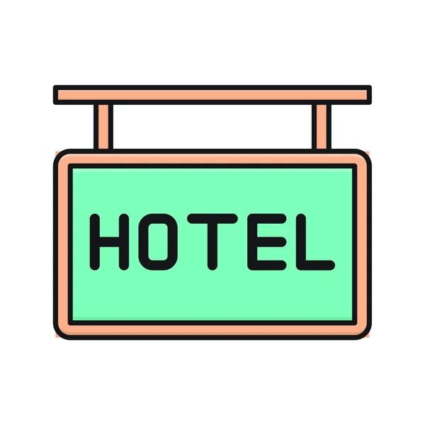 Hotel Board Webové Ikony Vektorové Ilustrace — Stockový vektor