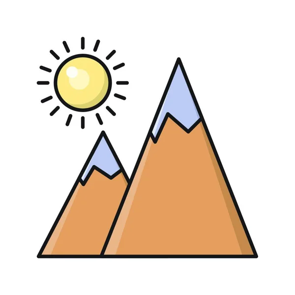 Mountains Icon Vector Illustration — Stock Vector