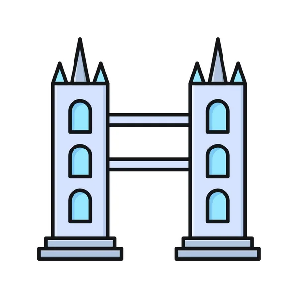 Dubbele Toren Pictogram Vector Illustratie — Stockvector