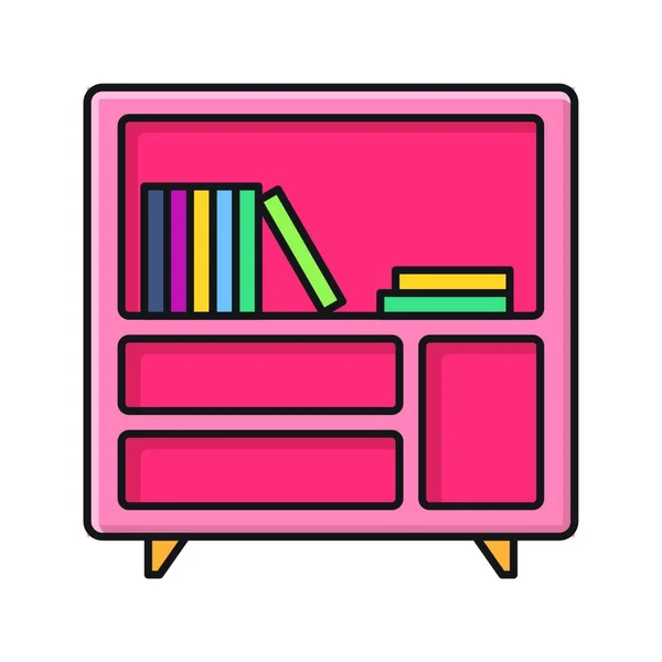 Bücherregal Symbol Vektor Illustration — Stockvektor