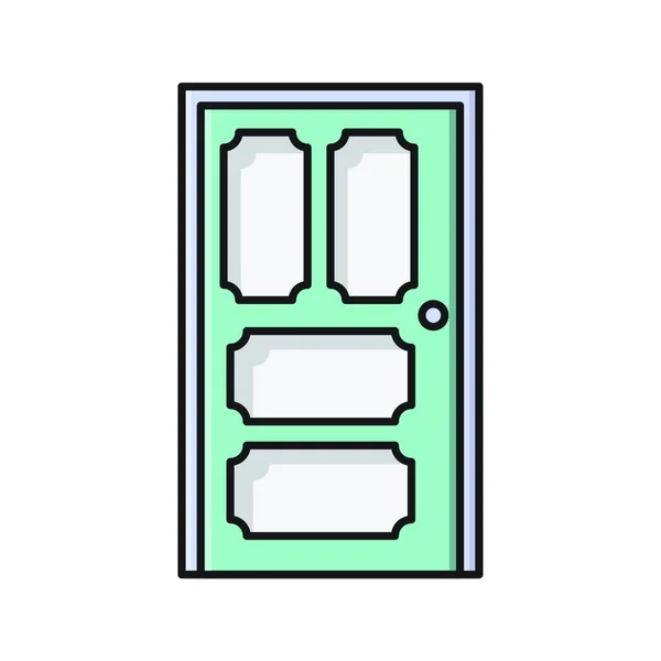Door Web Icon Vector Illustration —  Vetores de Stock