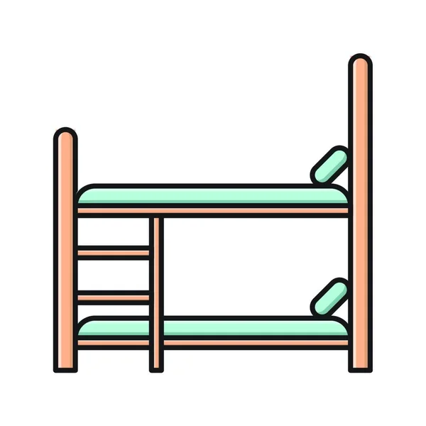 Double Bed Icon Vector Illustration — Stockvektor