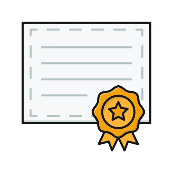 Certificado Icono Web Vector Ilustración — Archivo Imágenes Vectoriales
