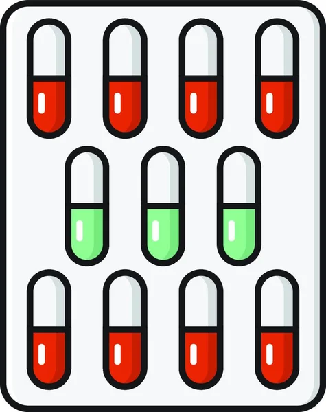 Ikona Tabletek Białym Tle — Wektor stockowy