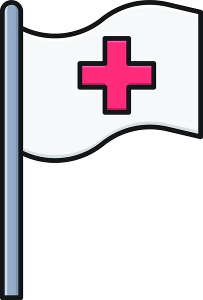 Medizinische Flagge Symbol Vektor Illustration — Stockvektor