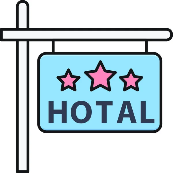 Drei Sterne Hotel Ikone Vektor Illustration — Stockvektor