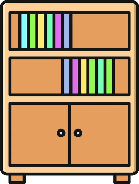 Bücherregal Symbol Vektor Illustration — Stockvektor