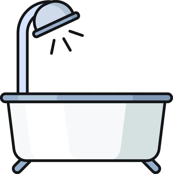 浴缸网络图标矢量插图 — 图库矢量图片