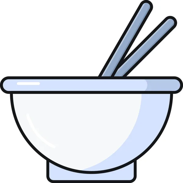Chopstick Ícone Plano Ilustração Vetorial —  Vetores de Stock