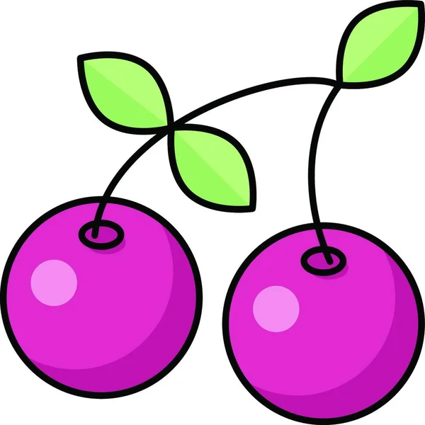 Cherries Icon Vector Illustration — Stock Vector