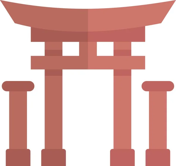 Japansk Platt Ikon Vektor Illustration — Stock vektor