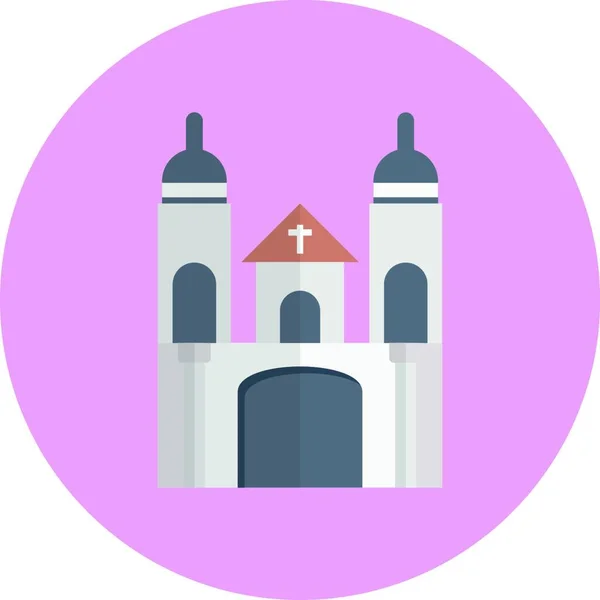 Церковное Здание Простая Векторная Икона — стоковый вектор