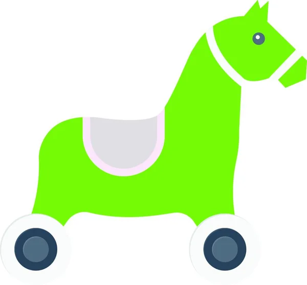 Houpací Kůň Jednoduchá Vektorová Ikona — Stockový vektor
