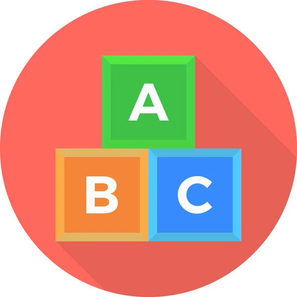 Colored Blocks Simple Vector Icon — Stock Vector