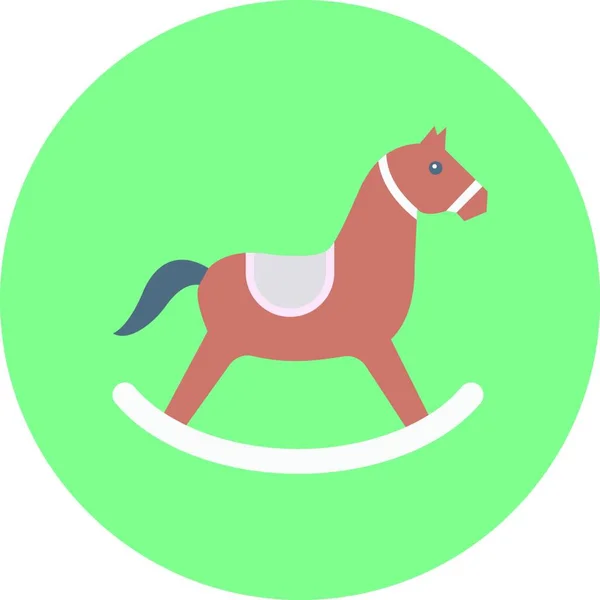 Cavalo Ícone Plano Ilustração Vetorial —  Vetores de Stock