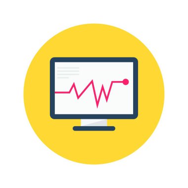ecg tanılama, basit vektör simgesi