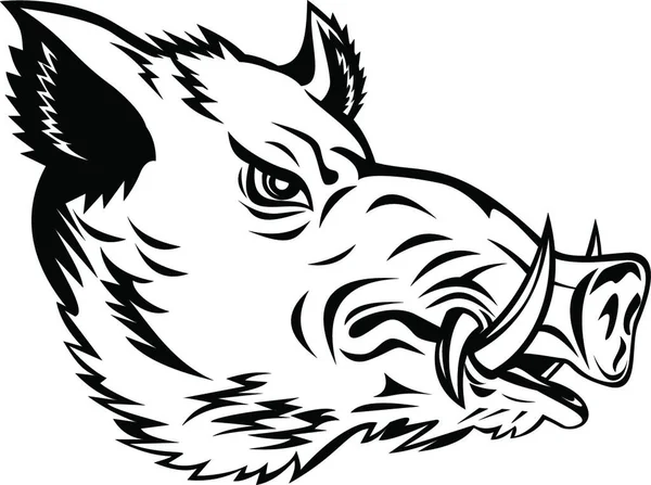 Wild Boar Common Wild Pig Wild Swine Head Side Mascot — Stock Vector