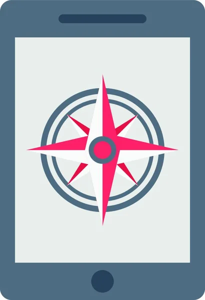 Tablet Compass Sign Web Icon Vector Illustration — Vetor de Stock