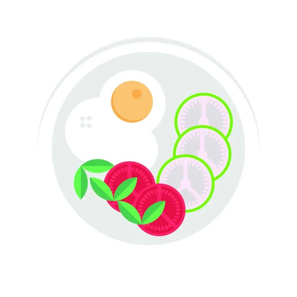 健康饮食 简单食品图标 — 图库矢量图片