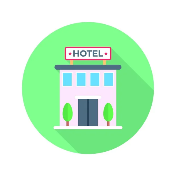 Hotelgebäude Einfaches Vektor Symbol — Stockvektor