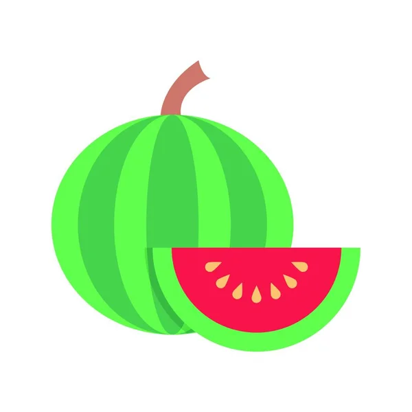 新鲜西瓜 简单的食物图标 — 图库矢量图片