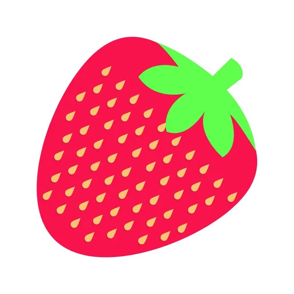 Rote Erdbeere Einfaches Lebensmittel Symbol — Stockvektor