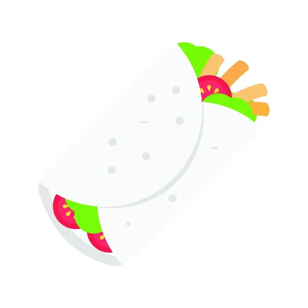Shawarma Roll Simple Food Icon — Stock Vector