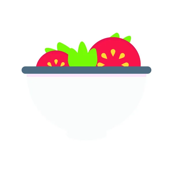 Sebze Salatası Basit Yemek Ikonu — Stok Vektör
