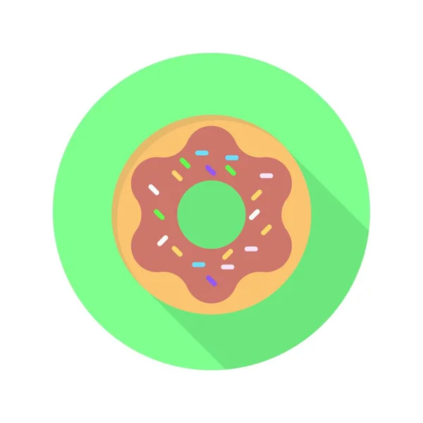 Donut Sucré Icône Nourriture Simple — Image vectorielle