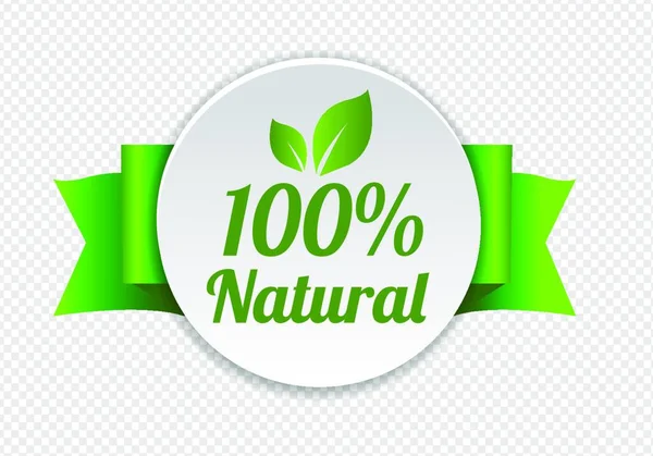 Étiquettes Natura Avec Ruban Fond Transparent — Image vectorielle