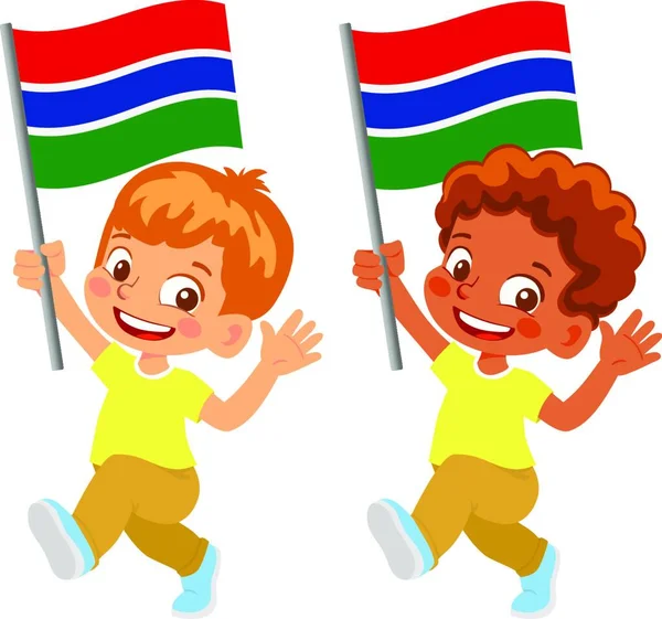 Bandera Gambia Mano — Archivo Imágenes Vectoriales